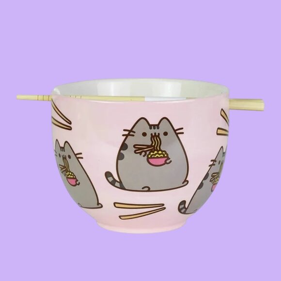NEW PUSHEEN Ceramic Ramen Bowl Pink - Picture 1 of 6